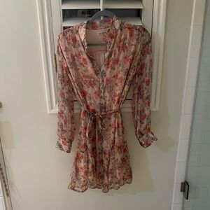 Ivy City Co Floral Dress with Pink and Green Hues